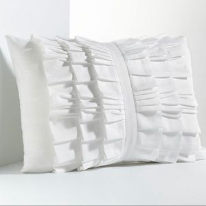 Vera Wang White Pleated Bow Decorative Pillow